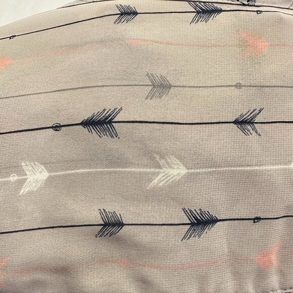 MAURICES Arrow Print Blouse Gray M 8 10 | Career Casual Bohemian Minimalist - Picture 8 of 9